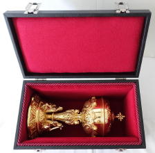 Antique French solid silver gilt Baroque Ciborium